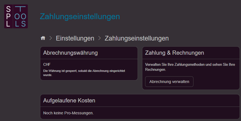 Zahlungseinstellungen